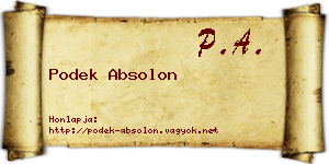 Podek Absolon névjegykártya